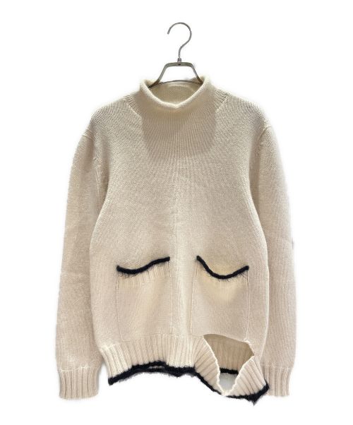 CELINE（セリーヌ）CELINE (セリーヌ) カシミヤモヘヤカッティングニット アイボリー サイズ:Mの古着・服飾アイテム