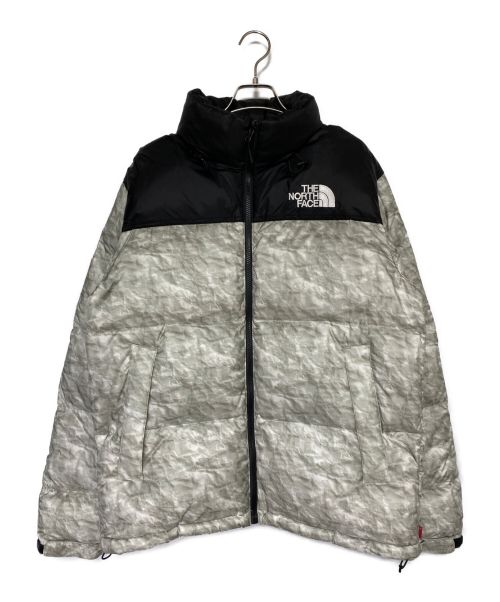 SUPREME（シュプリーム）SUPREME (シュプリーム) THE NORTH FACE (ザ ノース フェイス) Paper Print Nuptse Jacket グレー サイズ:Mの古着・服飾アイテム