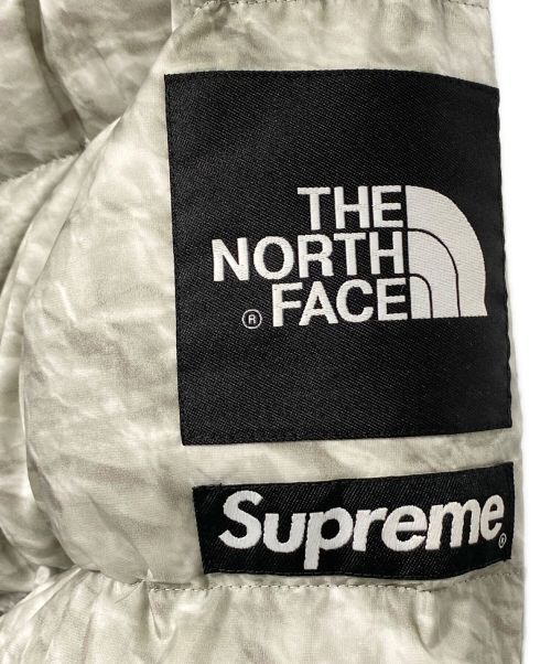 SUPREME（シュプリーム）SUPREME (シュプリーム) THE NORTH FACE (ザ ノース フェイス) Paper Print Nuptse Jacket グレー サイズ:Mの古着・服飾アイテム