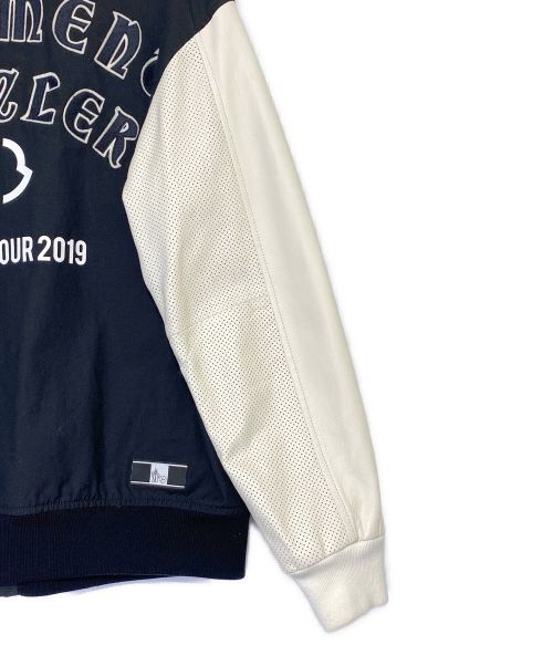 MONCLER（モンクレール）MONCLER (モンクレール) FRAGMENT DESIGN (フラグメント デザイン) RAGGAE Varsity Jacket ブラック×ホワイト サイズ:2の古着・服飾アイテム