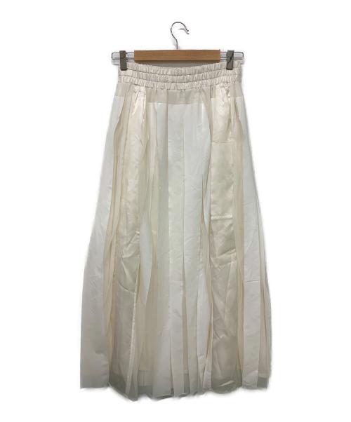 NAKAGAMI（ナカガミ）NAKAGAMI (ナカガミ) ハンドプリーツスカート ホワイト サイズ:Mの古着・服飾アイテム
