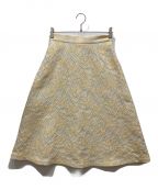 ANAYIアナイ）の古着「ビッグフラワージャガードフレアスカート」｜イエロー