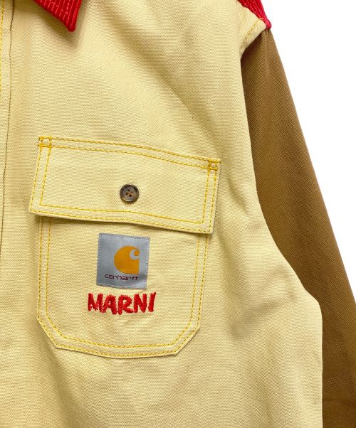 MARNI（マルニ）MARNI (マルニ) Carhartt WIP (カーハートダブリューアイピー) 23SS カラーブロックオーバーシャツ ブラウン サイズ:S 未使用品の古着・服飾アイテム