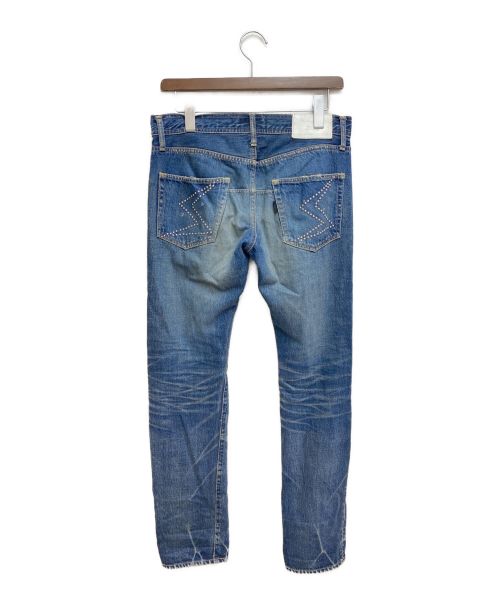 UNDERCOVER（アンダーカバー）UNDERCOVER (アンダーカバー) パティスミス歌詞刺繍リペア加工デニムパンツ インディゴ サイズ:2の古着・服飾アイテム