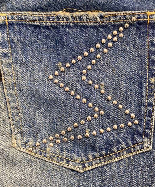 UNDERCOVER（アンダーカバー）UNDERCOVER (アンダーカバー) パティスミス歌詞刺繍リペア加工デニムパンツ インディゴ サイズ:2の古着・服飾アイテム