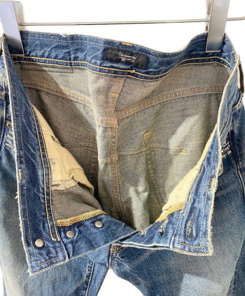 UNDERCOVER（アンダーカバー）UNDERCOVER (アンダーカバー) パティスミス歌詞刺繍リペア加工デニムパンツ インディゴ サイズ:2の古着・服飾アイテム