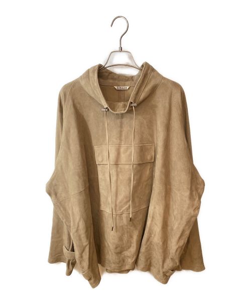 AURALEE（オーラリー）AURALEE (オーラリー) 23SS GOAT SUEDE P/O BLOUSON(ゴートスウェードプルオーバーブルゾン) カーキベージュ サイズ:3の古着・服飾アイテム