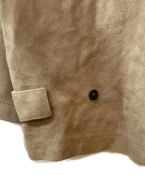 AURALEE（オーラリー）AURALEE (オーラリー) 23SS GOAT SUEDE P/O BLOUSON(ゴートスウェードプルオーバーブルゾン) カーキベージュ サイズ:3の古着・服飾アイテム