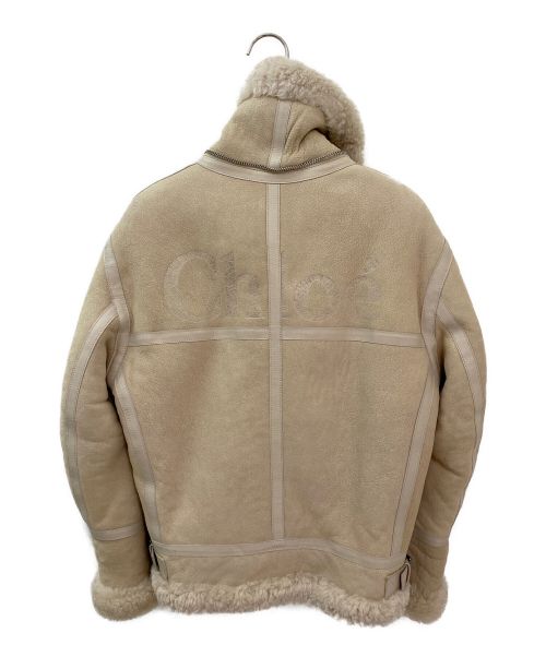 Chloe（クロエ）Chloe (クロエ) バックロゴムートンジャケット ベージュ サイズ:34の古着・服飾アイテム