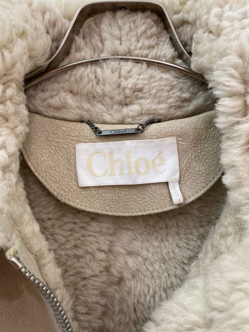 Chloe（クロエ）Chloe (クロエ) バックロゴムートンジャケット ベージュ サイズ:34の古着・服飾アイテム