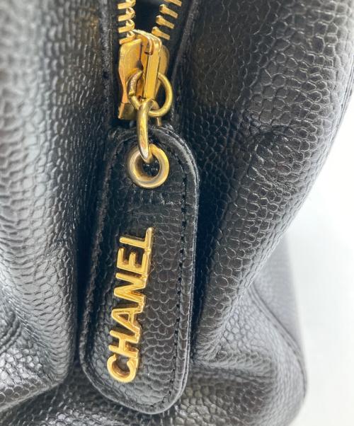 CHANEL（シャネル）CHANEL (シャネル) キャビアスキン チェーントートバッグ ブラックの古着・服飾アイテム