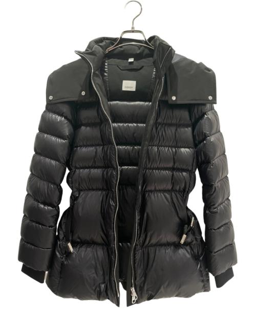 BURBERRY LONDON（バーバリーロンドン）BURBERRY LONDON (バーバリーロンドン) コントラストフード  ベルテッド パファージャケット ブラック サイズ:Mの古着・服飾アイテム