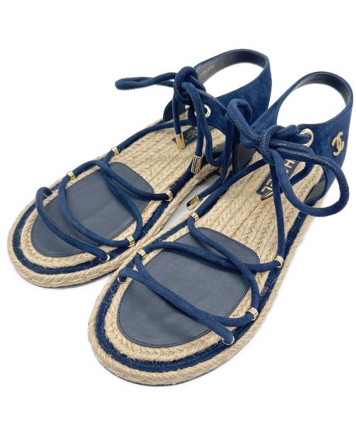CHANEL（シャネル）CHANEL (シャネル) コードデザインエスパサンダル ネイビー サイズ:40の古着・服飾アイテム