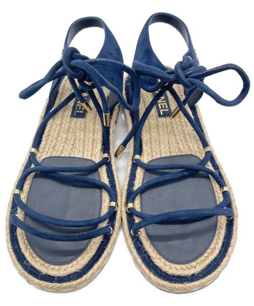 CHANEL（シャネル）CHANEL (シャネル) コードデザインエスパサンダル ネイビー サイズ:40の古着・服飾アイテム