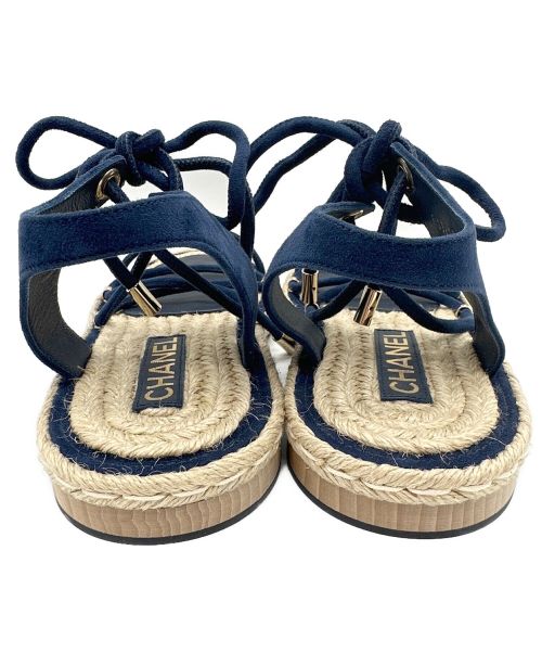 CHANEL（シャネル）CHANEL (シャネル) コードデザインエスパサンダル ネイビー サイズ:40の古着・服飾アイテム