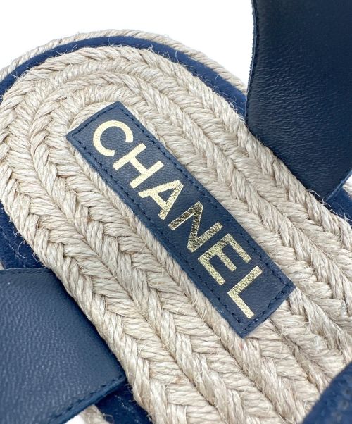 CHANEL（シャネル）CHANEL (シャネル) コードデザインエスパサンダル ネイビー サイズ:40の古着・服飾アイテム