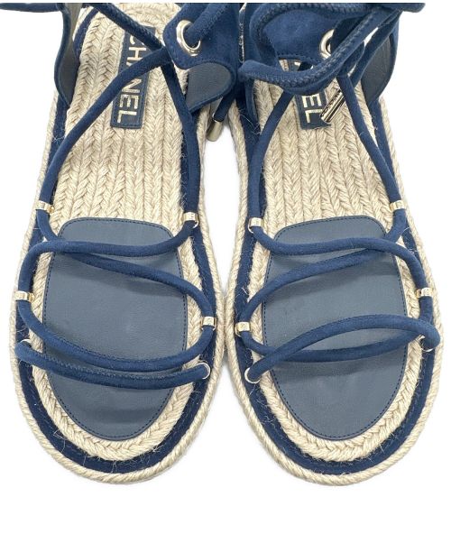 CHANEL（シャネル）CHANEL (シャネル) コードデザインエスパサンダル ネイビー サイズ:40の古着・服飾アイテム