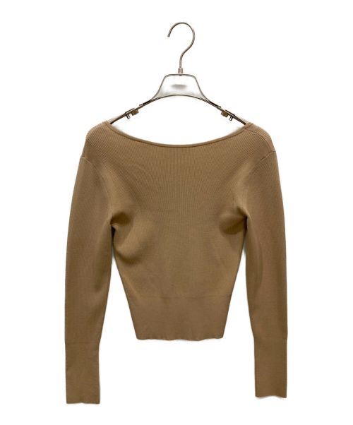 Curensology（カレンソロジー）Curensology (カレンソロジー) オープンバックリブニットプルオーバー ベージュ サイズ:Fの古着・服飾アイテム