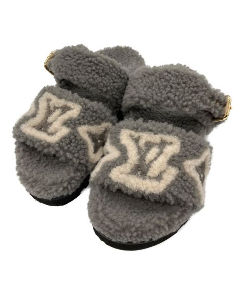 LOUIS VUITTON（ルイ ヴィトン）LOUIS VUITTON (ルイ ヴィトン) パセオ・ライン ミュール グレー サイズ:36の古着・服飾アイテム