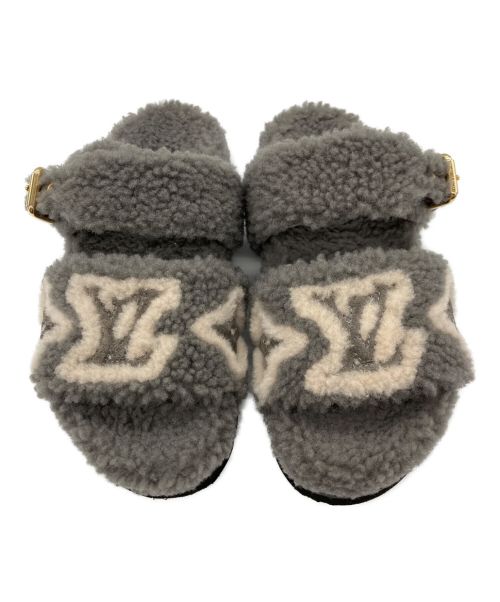 LOUIS VUITTON（ルイ ヴィトン）LOUIS VUITTON (ルイ ヴィトン) パセオ・ライン ミュール グレー サイズ:36の古着・服飾アイテム