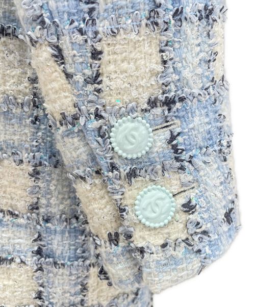 CHANEL（シャネル）CHANEL (シャネル) ツイードチェックコート サイズ:36の古着・服飾アイテム