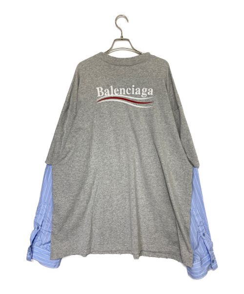 BALENCIAGA（バレンシアガ）BALENCIAGA (バレンシアガ) POLITICAL CAMPAIGN LAYERED TSHIRT グレー サイズ:XLの古着・服飾アイテム