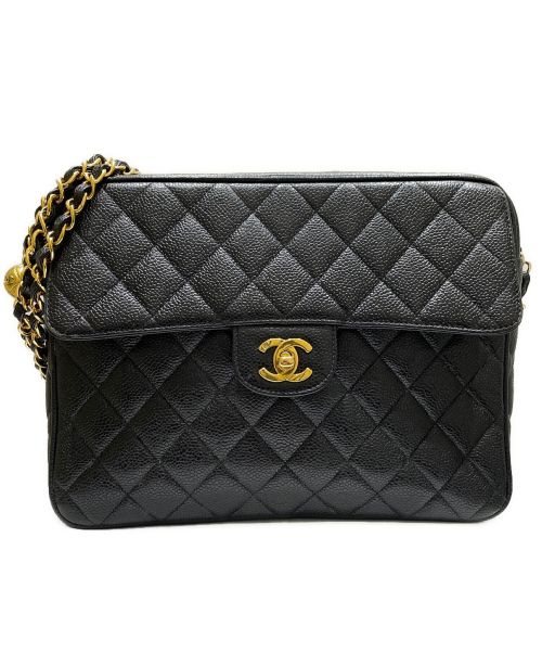 CHANEL（シャネル）CHANEL (シャネル) マトラッセチェーンショルダーバッグ ブラック サイズ:27の古着・服飾アイテム