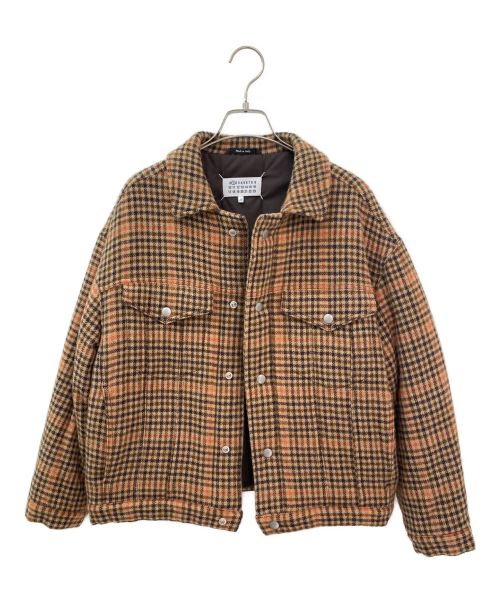 Maison Margiela（メゾンマルジェラ）Maison Margiela (メゾンマルジェラ) Wool Checked Jacket In Red ブラウン サイズ:40の古着・服飾アイテム