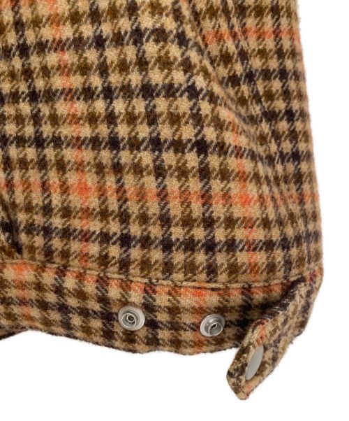 Maison Margiela（メゾンマルジェラ）Maison Margiela (メゾンマルジェラ) Wool Checked Jacket In Red ブラウン サイズ:40の古着・服飾アイテム