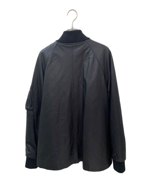 Maison Martin Margiela（メゾンマルタンマルジェラ）Maison Martin Margiela (メゾンマルタンマルジェラ) レザーMA-1ジャケット ブラック サイズ:42の古着・服飾アイテム
