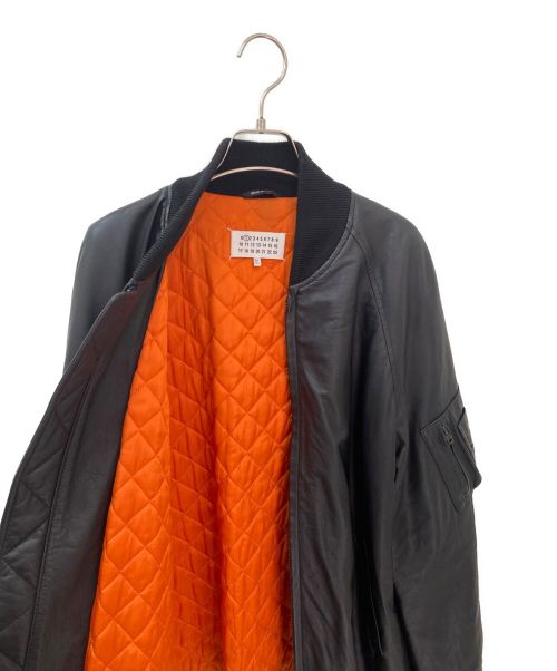 Maison Martin Margiela（メゾンマルタンマルジェラ）Maison Martin Margiela (メゾンマルタンマルジェラ) レザーMA-1ジャケット ブラック サイズ:42の古着・服飾アイテム