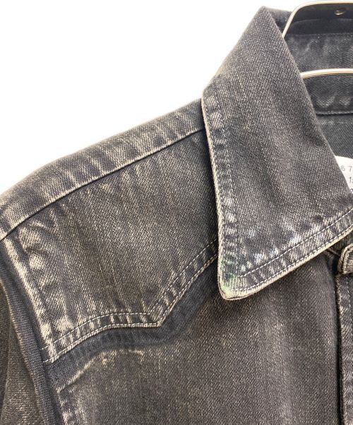 Maison Margiela（メゾンマルジェラ）Maison Margiela (メゾンマルジェラ) ペイントスプラッターデニムシャツ ブラック サイズ:38の古着・服飾アイテム