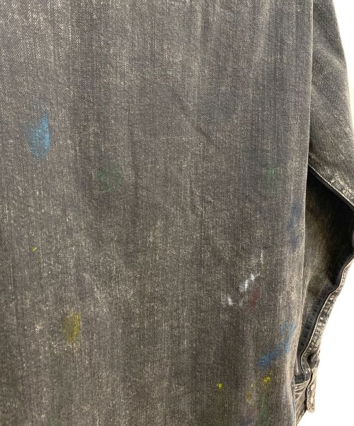 Maison Margiela（メゾンマルジェラ）Maison Margiela (メゾンマルジェラ) ペイントスプラッターデニムシャツ ブラック サイズ:38の古着・服飾アイテム