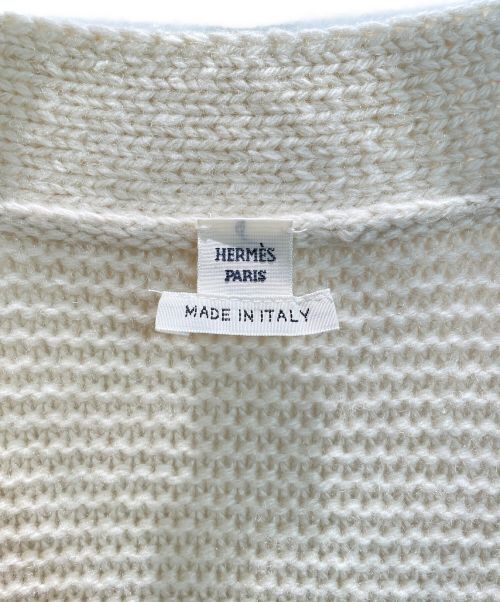 HERMES（エルメス）HERMES (エルメス) カシミヤロングニットカーディガン アイボリー サイズ:34の古着・服飾アイテム