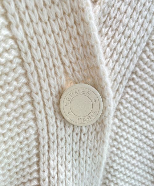 HERMES（エルメス）HERMES (エルメス) カシミヤロングニットカーディガン アイボリー サイズ:34の古着・服飾アイテム