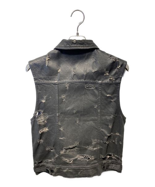 DIOR HOMME（ディオール オム）DIOR HOMME (ディオール オム) デストロイコーティングベスト ブラック サイズ:48の古着・服飾アイテム