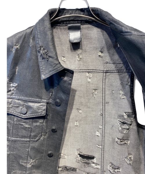 DIOR HOMME（ディオール オム）DIOR HOMME (ディオール オム) デストロイコーティングベスト ブラック サイズ:48の古着・服飾アイテム
