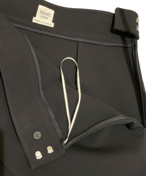 HERMES（エルメス）HERMES (エルメス) ミラノジャージーAラインスカート ブラック サイズ:42の古着・服飾アイテム