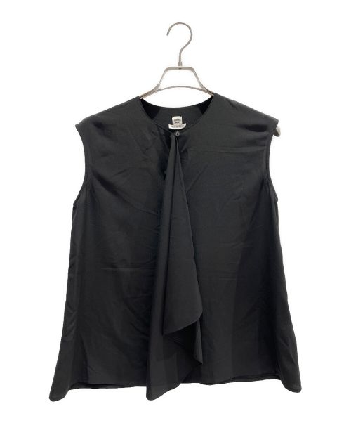 HERMES（エルメス）HERMES (エルメス) シルクノースリーブブラウス ブラック サイズ:36の古着・服飾アイテム
