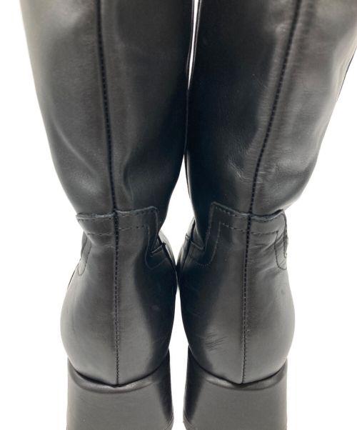 FABIO RUSCONI（ファビオルスコーニ）FABIO RUSCONI (ファビオ ルスコーニ) スクエアトゥロングブーツ ブラック サイズ:37の古着・服飾アイテム