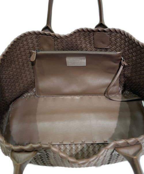 BOTTEGA VENETA（ボッテガベネタ）BOTTEGA VENETA (ボッテガベネタ) イントレチャートトートバッグ ブラウンの古着・服飾アイテム