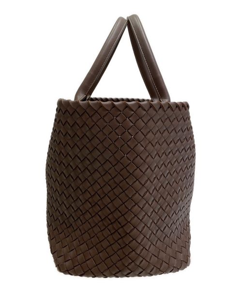 BOTTEGA VENETA（ボッテガベネタ）BOTTEGA VENETA (ボッテガベネタ) イントレチャートトートバッグ ブラウンの古着・服飾アイテム