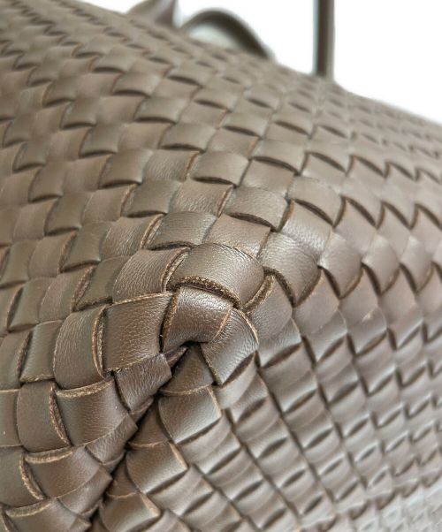 BOTTEGA VENETA（ボッテガベネタ）BOTTEGA VENETA (ボッテガベネタ) イントレチャートトートバッグ ブラウンの古着・服飾アイテム