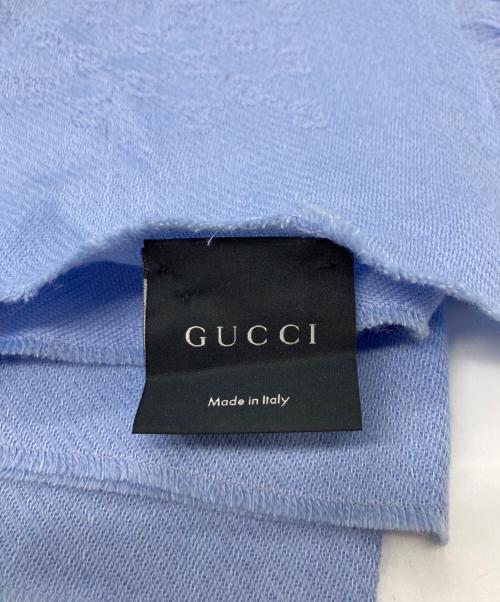 GUCCI（グッチ）GUCCI (グッチ) GG柄ストール ライトブルーの古着・服飾アイテム