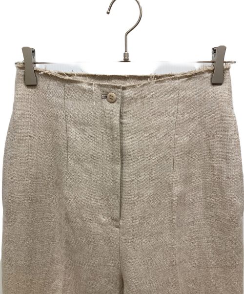 Whim Gazette（ウィムガゼット）Whim Gazette (ウィムガゼット) ヘビーリネンハイウエストパンツ ベージュ サイズ:38の古着・服飾アイテム