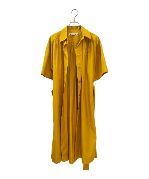 MARNI（マルニ）MARNI (マルニ) コットンポプリン ベルテッドシャツワンピース イエロー サイズ:38の古着・服飾アイテム