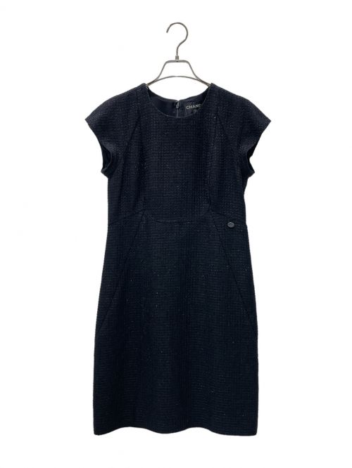 CHANEL（シャネル）CHANEL (シャネル) ツイードワンピース ブラック サイズ:38の古着・服飾アイテム