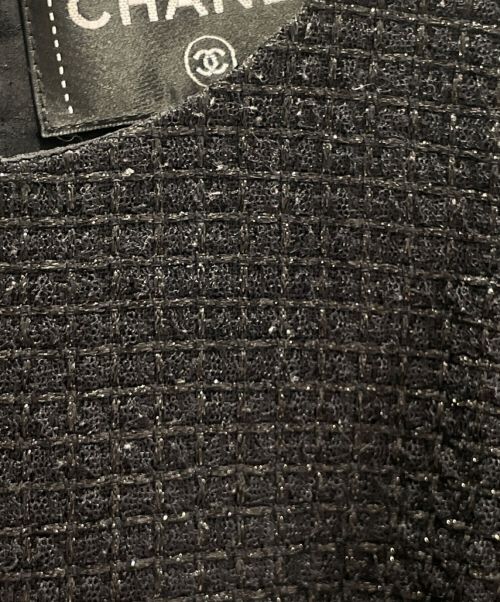 CHANEL（シャネル）CHANEL (シャネル) ツイードワンピース ブラック サイズ:38の古着・服飾アイテム