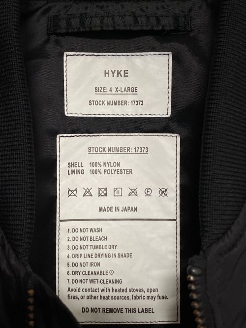 HYKE（ハイク）HYKE (ハイク) TYPE L-2A JACKET ブラック サイズ:XLの古着・服飾アイテム