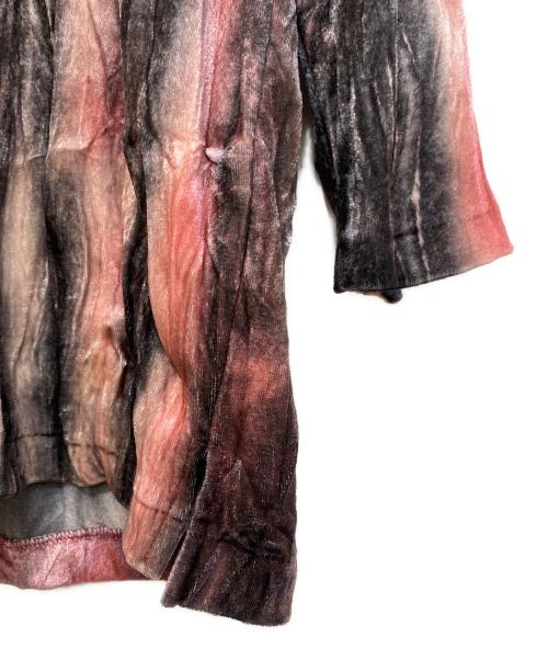 Yohji Yamamoto pour homme（ヨウジヤマモト プールオム）Yohji Yamamoto pour homme (ヨウジヤマモト プールオム) 94AW マリオネット期 ベルベットロングシャツ/Archive レッド サイズ:Mの古着・服飾アイテム